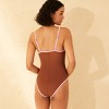 Women's Contrast Binding Pucker Textured High Leg Medium Coverage One Piece Swimsuit - Wild Fable™ - 2 of 4
