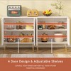 Lirago Modern High-Gloss Sideboard-4-Door Kitchen Accent Cabinet with Acrylic Legs 63"L*13.77"W*31.1"H - 3 of 4