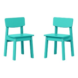 WestinTrends Tiny Terraces Outdoor HDPE Kids Modern Plastic Toddler Dining Chairs (Set of Two) - 1 of 4