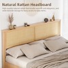 Full Natural Rattan Bed Frame with Sliding Barn Door Storage Cabinets, Boho Farmhouse Wood Platform Bed, Wood Legs Support, Noise-Free Slats - 4 of 4