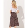 INSPIRE CHIC Women's Print Floral Peasant Elastic Waist A-Line Midi Skirts - 4 of 4