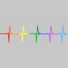 Adult Design By Humans Pride Rainbow Heartbeat By Thingsandthings T-Shirt - 2 of 2