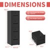 Munora - 4-Drawer Vertical File Cabinet with Individual Locks - Heavy Duty for A4/Letter/Legal Files - Black - 3 of 4