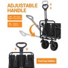 Collapsible Wagon Cart, Foldable Utility Cart with 360° All-Terrain Wheels & Cup Holders for Beach, Camping, Gardening, Groceries - 3 of 4