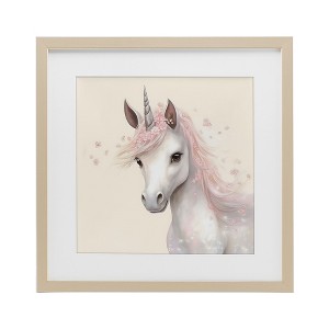 Stupell Industries Fairy Unicorn Soft Petals Framed Print Under Glass Art - 1 of 4