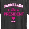 Women's Barbie Barbie Land President Short Sleeve Graphic T-Shirt - Heather Charcoal - Medium - 2 of 4