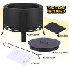 Acekool 26" Smokeless Fire Pit - Adjustable Outdoor Fire Bowl with Ash Tray & Poker for Backyard, Camping & Patio (Matte Black) - 4 of 4