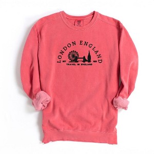 Simply Sage Market Women's  Garment Dyed Graphic Sweatshirt Embroidered London England - 1 of 3