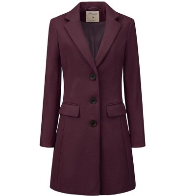 INSPIRE CHIC Women's Notched Lapel Single Breasted Outwear Fall coat