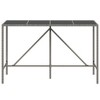vidaXL Bar Table with Glass Top Gray 70.9 in.x27.6 in.x43.3 in. Poly Rattan - 3 of 4