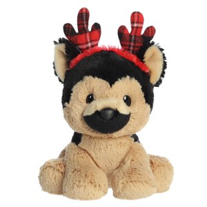 Aurora Small Judy German Shepherd Holiday Festive Stuffed Animal Brown 7" - 1 of 4