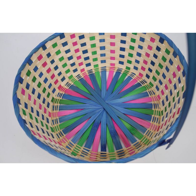 15&#34; Bamboo Easter Basket Cool Colorway Blue with Pink Mix - Spritz&#8482;, 3 of 4