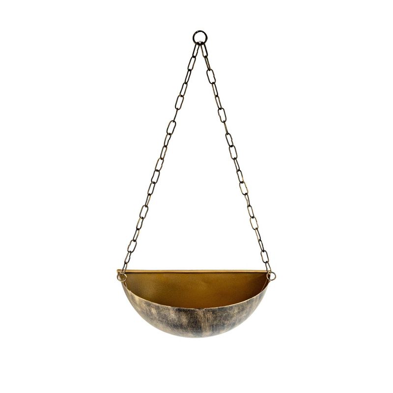 Antique Hanging Wall Planter Brass Metal by Foreside Home & Garden, 1 of 9