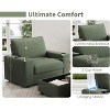 Oversized Accent Chair Upholstered Chaise Lounge with Storage Ottoman, Cup Holders & USB Port, Single Sleeper Sofa Bed Reading Couch - ModernLuxe - 3 of 4