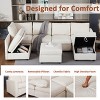 ODK Modular Sectional Sofa, Comfy L-Shaped Convertible Sleeper Sofa Bed with Ottoman, Modern 6-Seater Sectional Couch for Living Room, Beige - 3 of 4