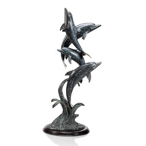 SPI Home Oceanic Ballet Brass Sculpture Coastal Marine Art with Flowing Design Ocean Display 41 Inches Tall - 1 of 3