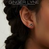 Black Marquise CZ Flat Back Earrings for Cartilage Helix Tragus Lobe 18g Sterling Silver 1 pair by Ginger Lyne - 4 of 4