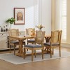 Full Solid Wood Rattan-Back Dining Chairs Set of 2 with Matte Linen Cushion, Rustic Upholstered Side Chairs for Dining Room or Café-Koiai - 2 of 4