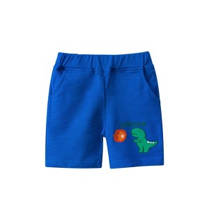 MyKids-USA Dinosaur Pattern Solid Color Summer Shorts - 1 of 4
