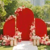 3-Piece Double-Sided Spandex Arch Backdrop Cover Set ¨C Stretchable Wedding Arch Decor with Half-Moon Top for Birthday, Ceremony, Banquet - 2 of 3
