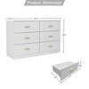 CAVINAS 6 Drawers Dresser for Bedroom,Modern Dresser with Golden Handles for Kids Room,Living Room,Entry and Hallway,White/Black - 3 of 4