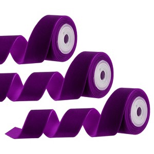 Unique Bargains Velvet Single-Faced Vintage Soft DIY Craft Decorative Wedding Ribbon 3 Pcs - 1 of 4
