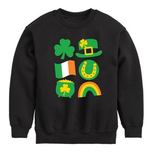 Boys' - Instant Message - St. Patrick's Day Icon Graphic Long Sleeve Fleece Sweatshirt - 1 of 4