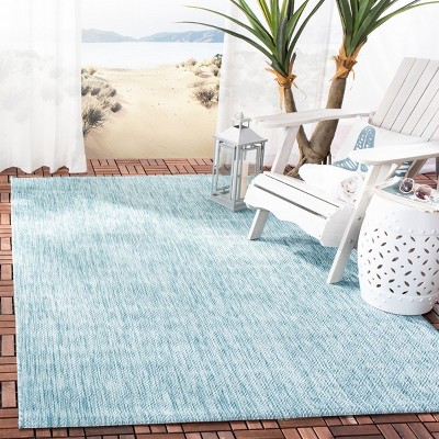Aqua Delano Easy-Care 6'7" x 9'6" Synthetic Indoor/Outdoor Rug