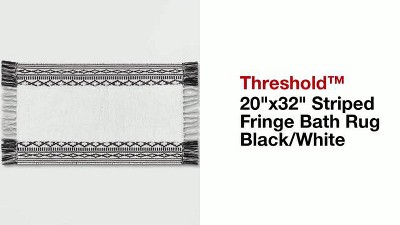 20x32 Spacedye Striped Bath Rug Gray/White - Threshold™