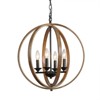 LNC Chet Modern Farmhouse  Globe Chandelier, Antique Brown and Matte Black,15.5in/20in - 3 of 4