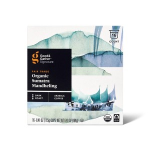 Signature Organic Sumatra Mandheling Dark Roast Coffee - 16ct Single Serve Pods - Good & Gather™ - 1 of 4