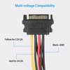 iMountek"15 Pin Y Splitter Cable Adapter Male to Female Converter for SATA Hard Drive Power Connection"Black - 3 of 4
