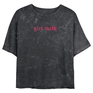 Junior's Women Lost Gods Girl Math Old English Crop T-Shirt - 1 of 4