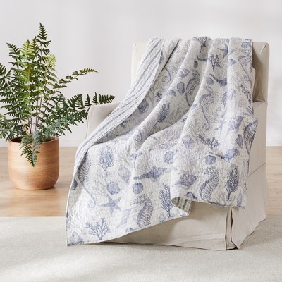 Tahiti Grey  Quilted Throw - Levtex Home