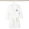 Personalized Linum Kids 100% Polyester SUPER PLUSH Double Brushed Hooded Bathrobe in Purple Bookman Font - 3 of 3