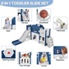 8-in-1 Toddler Indoor Playground with Slide: Baby Slide Playset for Toddlers Ages 1-3 Outdoor Play, Kids Slide Includes Basketball Hoop, Telescope - 2 of 4