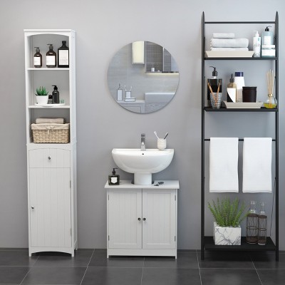 Bathroom Vanity Shelves Target, Wall Mounted Bathroom Vanity And Accessory Shelf For Makeup Toiletries White