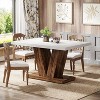 Okak Farmhouse Large Rectangular Dining Table with Sturdy Pedestal Base,Minimalist Kitchen Dinner Table for Dining Room,Breakfast Nook - 3 of 4