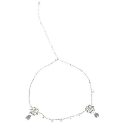 Blue Panda Silver Rhinestone Jewelry Head Chain, Silver Pendant Headpiece Headband for Women Girls