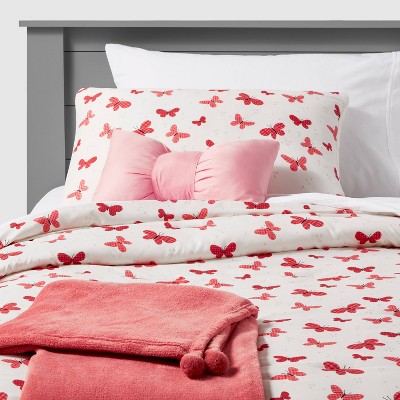 Full/queen Kids' Comforter Set Windowpane Velvet Pink - Pillowfort™ : Target