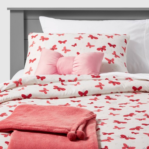 Full/queen Pom Kids' Comforter Set Pink - Pillowfort™ : Target