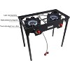 GasOne Propane Two Burner Camp Stove Outdoor High Pressure Propane 2 Burner Adjustable PSI Regulator and 4ft Steel Braided Hose With Removable Legs - 4 of 4