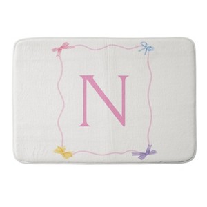 Deny Designs April Lane Art Simple Bow Monogram Memory Foam Bath Mat - 1 of 4