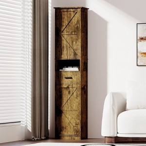 NicBex 69" Tall&Slim Bathroom Storage Cabinet,Freestanding Cabinet with Adjustable Shelves,Doors&Anti-Tipping Device for Kitchen&Living Room - 1 of 4