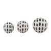 Sagebrook Home Set of 3 Ceramic Orbs - 4", 5", 6" Set of Black and White Spotted Decorative Round Table Orbs for Home or Office - 2 of 4
