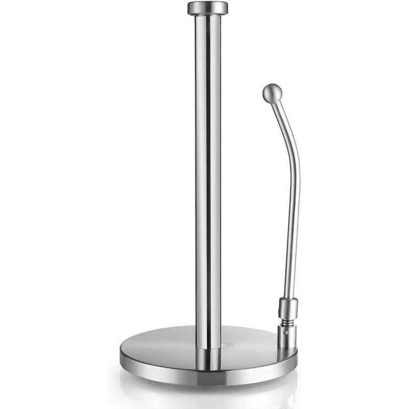 Jumbo Paper Towel Holder with Adjustable Spring Arm in Stainless Steel for Kitchen or Bathroom - HomeItUsa, 3 of 11