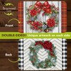 Briarwood Lane Winter Christmas Double Sided Placemat (4-pack) 17x11.25 Winter Wreaths For Christmas Placemat - 2 of 4