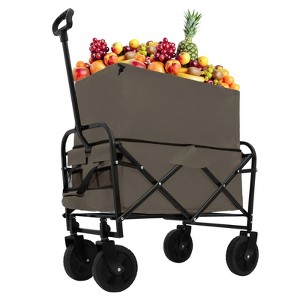 RISOKEYS Foldable Beach Wagon Cart-Lightweight & Collapsible Design with All-Terrain Wheels Load Bearing 225lbs for Camping,Outdoor - 1 of 4