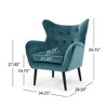 Modern Velvet Curved Wingback Chair, Upholstered Accent Chair, Button-Tufted Arm Chair with Oak Frame and Black Legs -Christopher Knight Home - 2 of 4