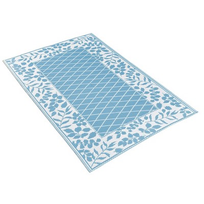 Collections Etc Elegant Leaf Boarder Outdoor Patio Mat, 6-Feet Long